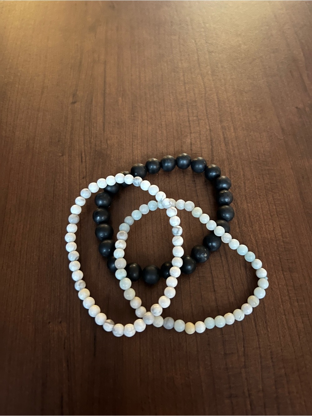 Lava Rock, Marble, and Multicolor Jasper Stretch Bracelets Set